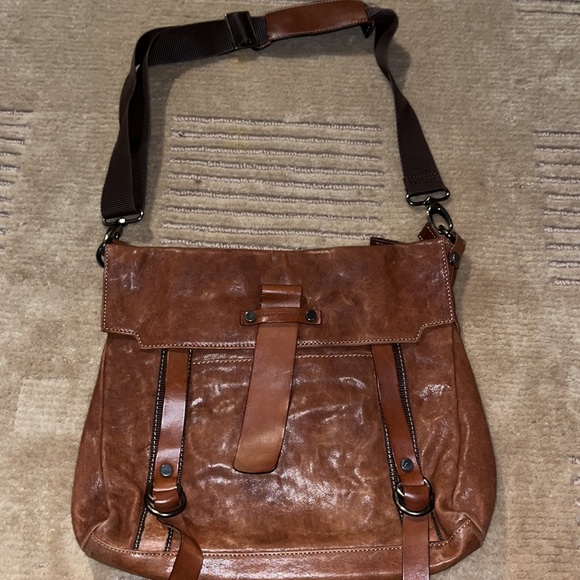 Marco Buggiani Handbags - Marco Buggiani made in Italy Dark tan Leather Bag crossbody satchel Gorgeous!